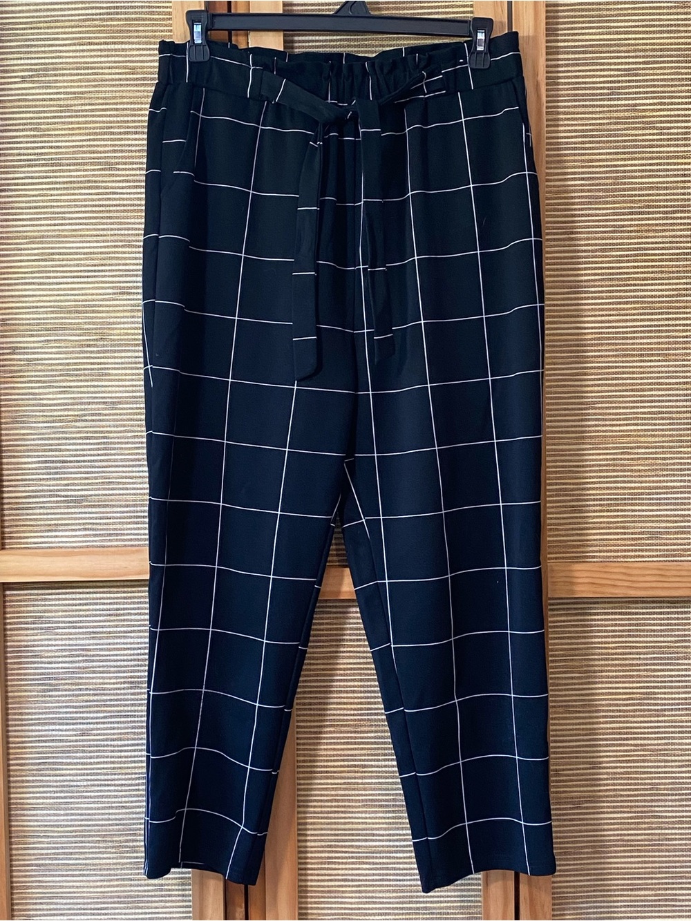 Windowpane check ankle pants size XL